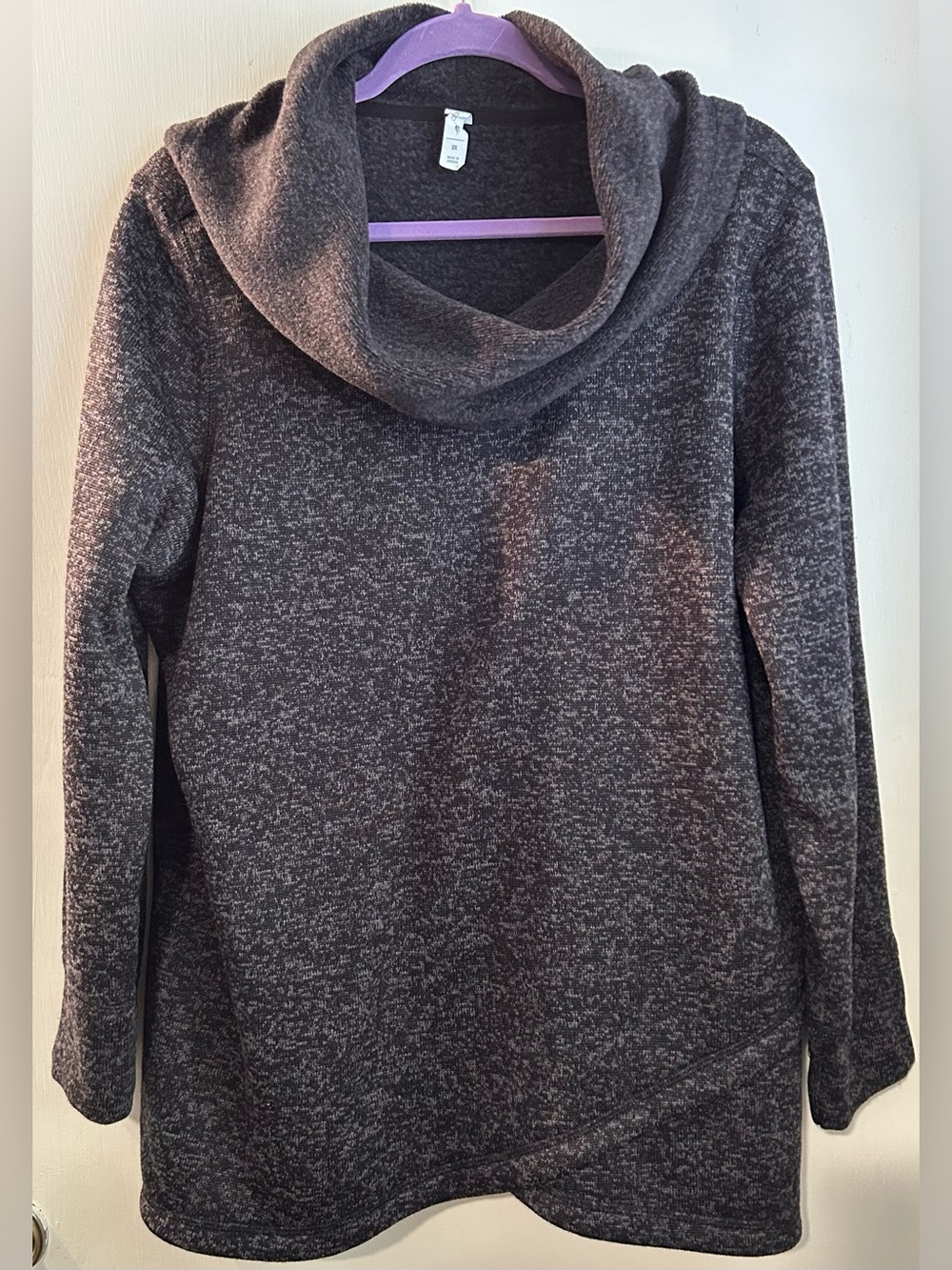 Ideology Charcoal Cowl Neck Sweater Tunic Size 2X